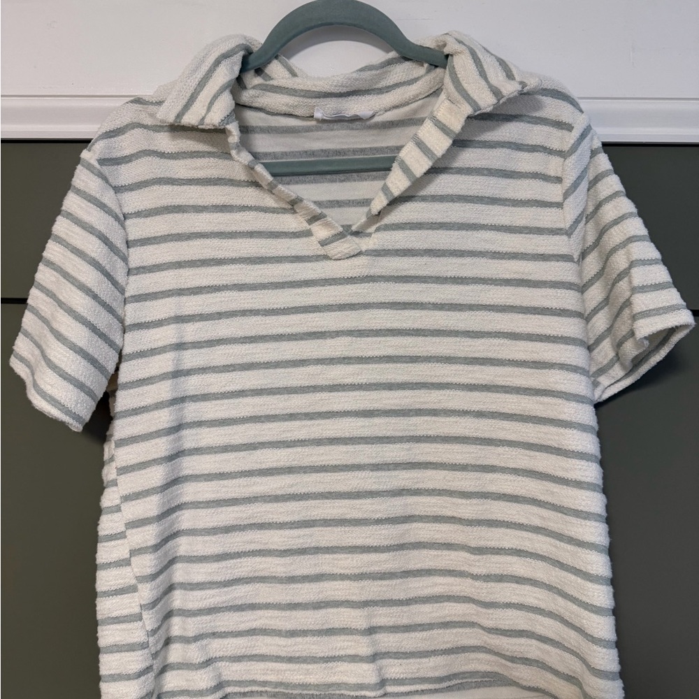 Double Zero Soft Knit in Cream and Gray